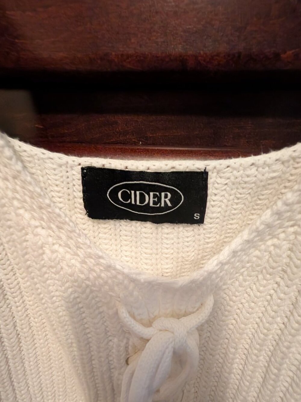 Cider crop top. Knit cream/white. Cute lace-up front detail. Tank top style.